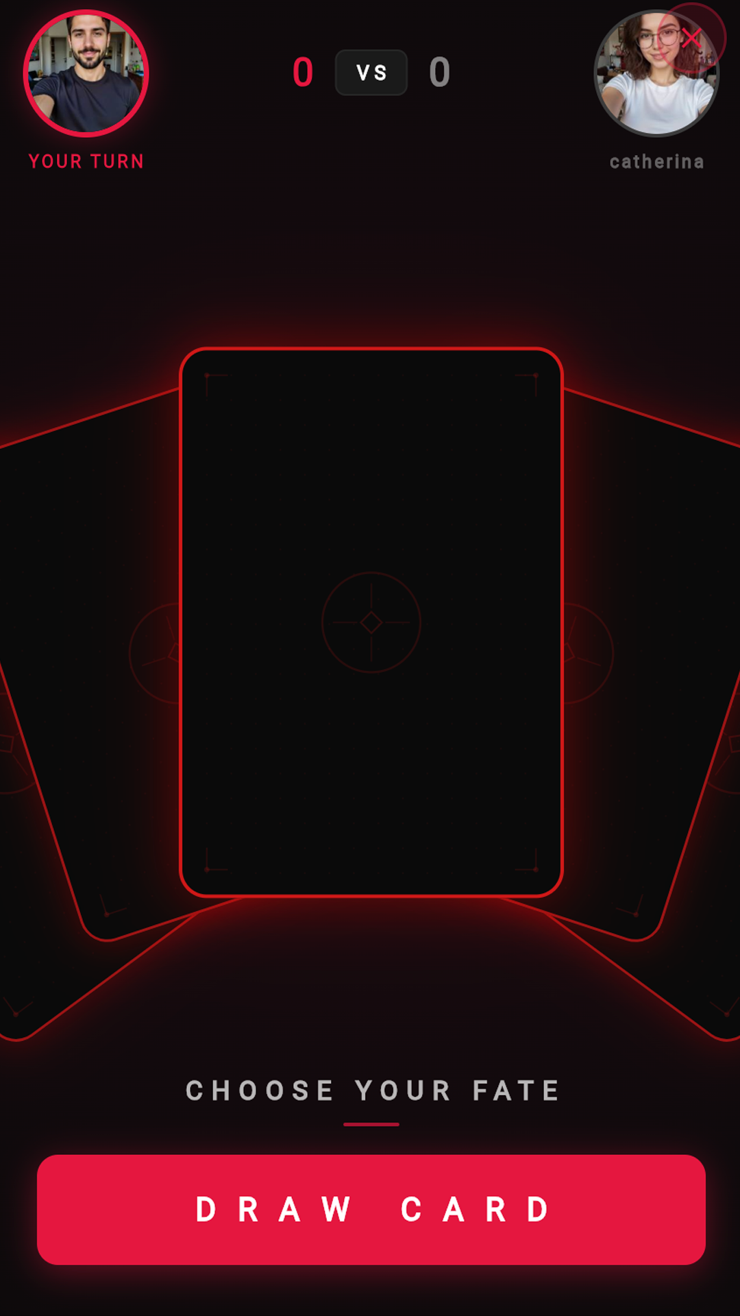 LilithPlay card draw game screen